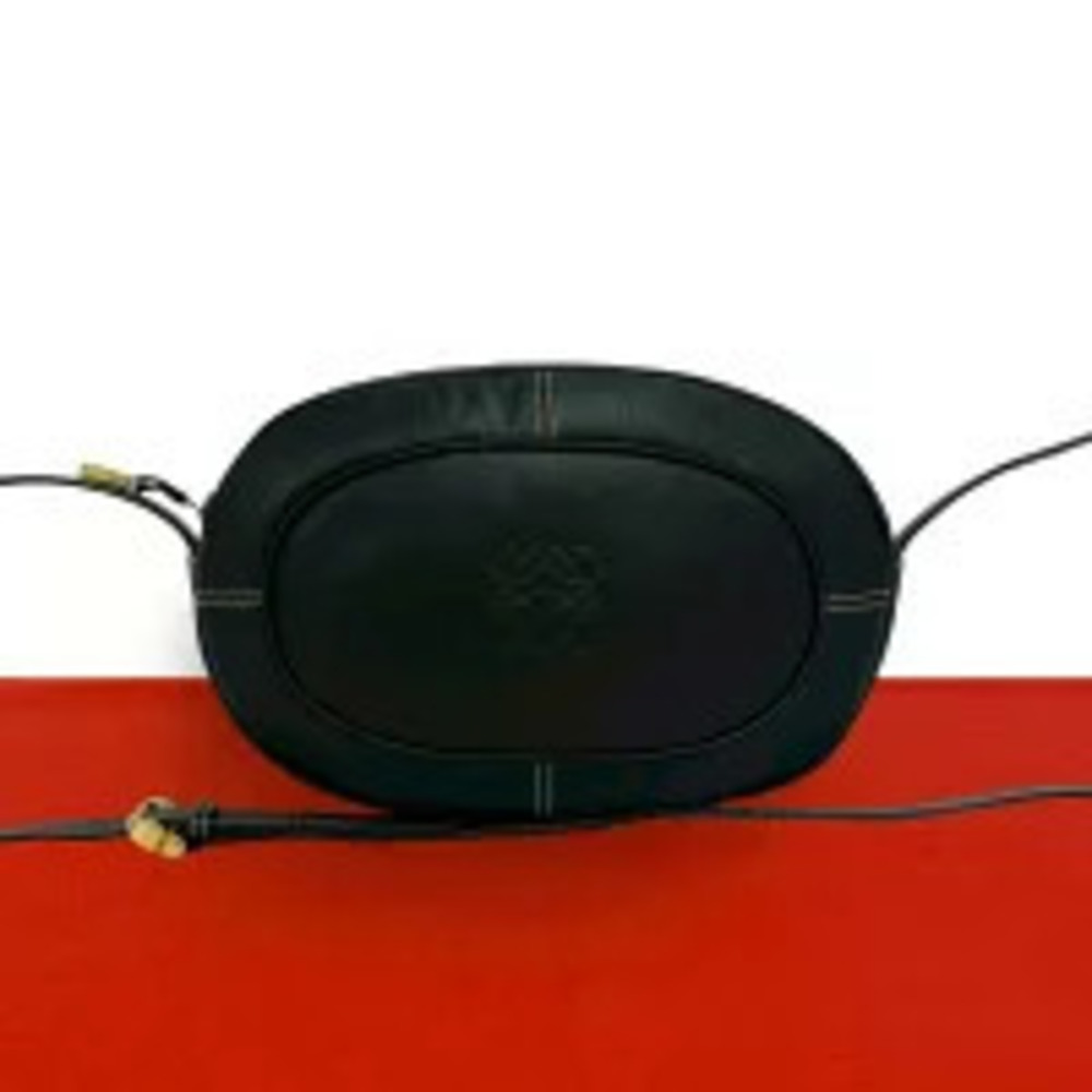 Loewe Anagram Leather Shoulder Bag Black